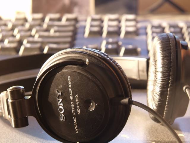 headphones and keyboard